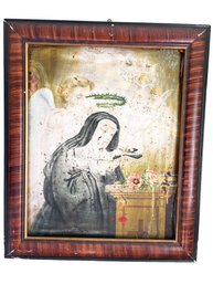 Antique/ Vintage Religious  Painting On Tin.