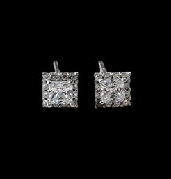 Beautiful Vintage Sterling Silver CZ Earrings