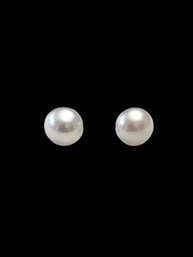 Vintage Sterling Silver Pearl Style Earrings