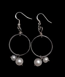 Vintage Sterling Silver Pearl Style Earrings