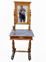 Stunning Antique Carved Victorian Style Marble Top Vanity /washer Stand