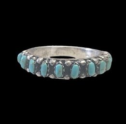 Gorgeous Vintage Sterling Silver Native American Turquoise Ring,  Size 6.5