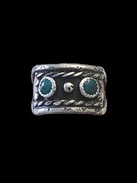 Gorgeous Vintage Sterling Silver Native American Turquoise Ring, Size 7