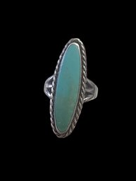 Vintage Sterling Silver Native American Turquoise Ring, Size 5.5