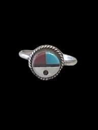 Vintage Sterling Silver Native American Zuni Ring, Size 6