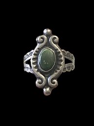 Gorgeous Vintage Sterling Silver Native American Adjustable Ring, Size 7