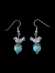 Beautiful Vintage Turquoise Color Bird Earrings