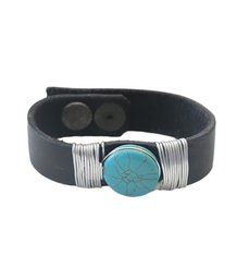 Vintage Turquoise Color Leather Bracelet