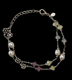 Vintage Citrine, Amethyst, Pearl Style Bracelet