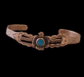 Vintage Native American Copper Turquoise Bracelet