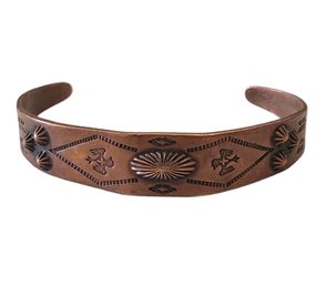 Vintage Native American Engraved Design Copper Bracelet