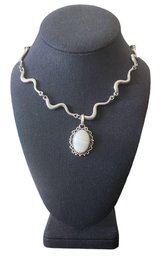 Vintage Grey White Agate Style Necklace