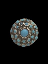 Vintage Native American Style Turquoise Color Dome Ring