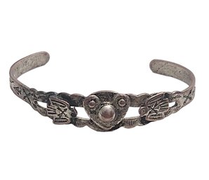 Vintage Native American Thunderbird Copper Silver Tone Bracelet