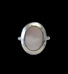 Vintage Inlay Mother Of Pearl Style Ring, Size 7