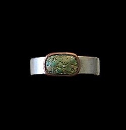 Vintage Artisan Turquoise Color Inlay Ring