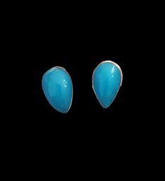 Vintage Sterling Silver Turquoise Color Stud Earrings