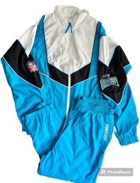 NOS Pro Line Authentic Starter Carolina Panthers Lined Nylon Warm Up Suit Size M ( READ Description)