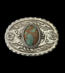 Vintage Native American Style Turquoise Color Belt Buckle