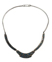 Vintage Alapaca Silver Mexican Turquoise Color Necklace