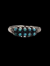 Vintage Native American Sterling Silver Turquoise Ring, Size 6