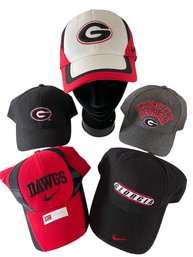 Fabulous Lot Of 5 Vintage NIKE University Of Georgia Bulldogs Hats