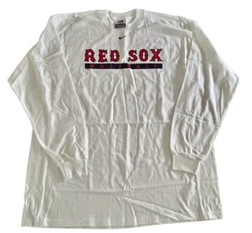 Vtg New Without Tags 2002 NIKE Red Sox Baseball Long Sleeved Shirt Size XL