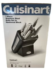 New In Box CUISINART 7 Pc Stainless Steel Knife Set In Hardwood Block