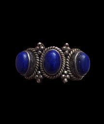 Vintage Sterling Silver Lapis Ring, Size 7