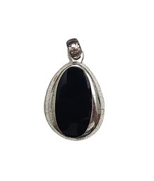 Vintage Sterling Silver Onyx Pendant