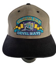 NWOT 'SIGNATURES' Vtg Tampa Bay Devil Rays Snap Back Hat OSFA GREAT GRAPHICS!