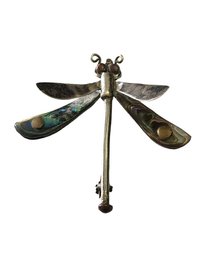 Vintage Sterling Silver Abalone Dragonfly Pin/Brooch