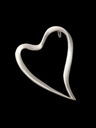 Large Vintage Sterling Silver Heart Pendant