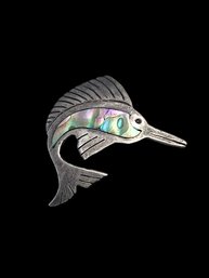 Vintage Sterling Silver Abalone Sailfish