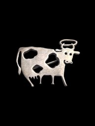 Vintage Sterling Silver Cow Pin/Brooch