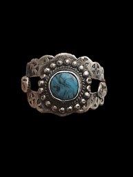 Vintage Sterling Silver Turquoise Ring, Size 10