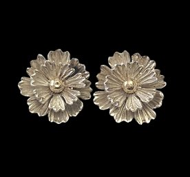 14KT Gold Sterling Silver Vintage Joseph Esposito Designer Earrings