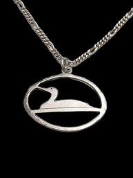 Vintage Italian Sterling Silver Duck Necklace