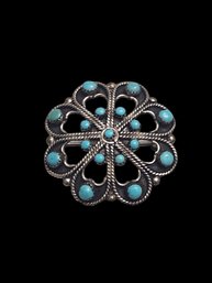 Vintage Sterling Silver Turquoise Pin/Brooch