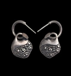 Vintage Thailand Sterling Silver Reversible Earrings