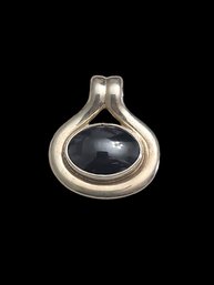 Vintage Sterling Silver Hematite Pendant