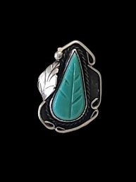 Vintage Native American Sterling Silver Turquoise Ring, Size 6