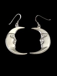 Vintage Sterling Silver Moon Earrings