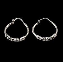 Vintage Sterling Silver Hoop Earrings