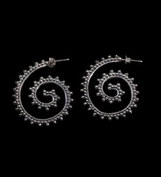 Vintage Sterling Silver Swirl Earrings