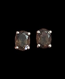 Vintage Sterling Silver Tourmaline Stud Earrings