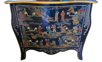 Vintage Chinoiserie Black Lacquer Chest Of Drawers By Drexel From Et Cetera Collection