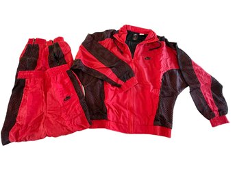NWOT NIKE Michael Jordan Air Flight Track/warm-up Suit RED W/ BLACK MESH Sz. M