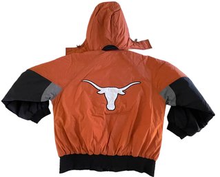 AMAZING! NWOT Vtg NIKE Texas Longhorns Hooded Jacket Adult MED Orange, Green, Brown Full Zip Warm Jacket!