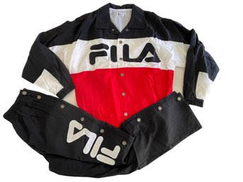 NWOT Vtg Large FILA Logo 2pc Track Suit Breakaway Pants (both Sides) Sz M Red, Black, White